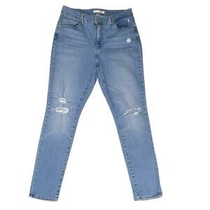 Levi's Jeans 721 High Rise Skinny‎ Distressed Light Wash Denim Pants Women's 32